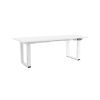Výškově nastavitelný stůl OfficeTech Strong 200 x 80 cm, bílá podnož, bílá