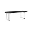 Výškově nastavitelný stůl OfficeTech Strong 200 x 80 cm, bílá podnož, černá