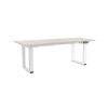 Výškově nastavitelný stůl OfficeTech Strong 200 x 80 cm, bílá podnož, bílý jasan