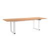 Výškově nastavitelný stůl OfficeTech Strong 240 x 80 cm, bílá podnož, buk
