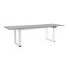 Výškově nastavitelný stůl OfficeTech Strong 240 x 80 cm, bílá podnož, světle šedá