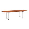 Výškově nastavitelný stůl OfficeTech Strong 240 x 80 cm, bílá podnož, třešeň