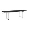 Výškově nastavitelný stůl OfficeTech Strong 240 x 80 cm, bílá podnož, černá