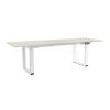 Výškově nastavitelný stůl OfficeTech Strong 240 x 80 cm, bílá podnož, bílý jasan