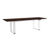 Výškově nastavitelný stůl OfficeTech Strong 240 x 80 cm, bílá podnož, wenge