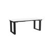 Výškově nastavitelný stůl OfficeTech Strong 180 x 80 cm, černá podnož, bílá