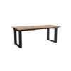Výškově nastavitelný stůl OfficeTech Strong 180 x 80 cm, černá podnož, dub