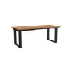 Výškově nastavitelný stůl OfficeTech Strong 180 x 80 cm, černá podnož, dub kraft