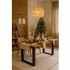 Výškově nastavitelný stůl OfficeTech Strong 180 x 80 cm, černá podnož, dub kraft