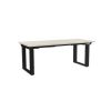 Výškově nastavitelný stůl OfficeTech Strong 180 x 80 cm, černá podnož, bílý jasan