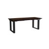 Výškově nastavitelný stůl OfficeTech Strong 180 x 80 cm, černá podnož, wenge