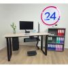 Výškově nastavitelný stůl OfficeTech Strong 180 x 80 cm, černá podnož, wenge