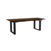 Výškově nastavitelný stůl OfficeTech Strong 200 x 80 cm, černá podnož, ořech