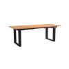 Výškově nastavitelný stůl OfficeTech Strong 200 x 80 cm, černá podnož, buk
