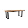Výškově nastavitelný stůl OfficeTech Strong 200 x 80 cm, černá podnož, dub kraft