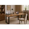 Výškově nastavitelný stůl OfficeTech Strong 200 x 80 cm, černá podnož, dub zlatý