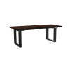 Výškově nastavitelný stůl OfficeTech Strong 200 x 80 cm, černá podnož, wenge