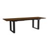 Výškově nastavitelný stůl OfficeTech Strong 240 x 80 cm, černá podnož, ořech