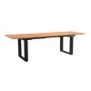 Výškově nastavitelný stůl OfficeTech Strong 240 x 80 cm, černá podnož, buk