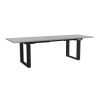 Výškově nastavitelný stůl OfficeTech Strong 240 x 80 cm, černá podnož, světle šedá