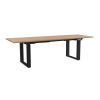 Výškově nastavitelný stůl OfficeTech Strong 240 x 80 cm, černá podnož, dub