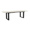 Výškově nastavitelný stůl OfficeTech Strong 240 x 80 cm, černá podnož, bílý jasan