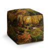 Taburet Cube most v lese, hnědá