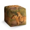 Taburet Cube lvíčata, béžová