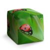 Taburet Cube beruška na listu, zelená
