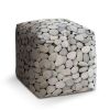 Taburet Cube oblázky, šedá