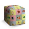 Taburet Cube zvířátka ze zoo, barevná