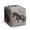 Taburet Cube kůň, šedá