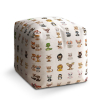 Taburet Cube zvířátka 4, bílá