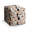 Taburet Cube roztomilá zvířátka, barevná