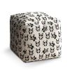 Taburet Cube pandy s větvičkou, bílá / černá