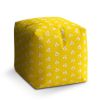 Taburet Cube bílé kachničky, žlutá