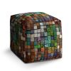 Taburet Cube Blocks Abstract, barevná