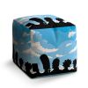 Taburet Cube Cartoon 2, modrá / černá