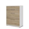 Skříň Modulo 89 x 40 x 113 cm, zásuvky, bílá / dub sonoma
