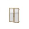 Skříň Modulo 89 x 40 x 113 cm, dveře sklo, dub sonoma / čirá