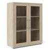 Skříň Modulo 89 x 40 x 113 cm, dveře sklo, dub sonoma / čirá