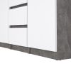 Komoda Simplicity 121 x 50 x 91 cm, šedá / bílý lesk