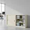Nízká skříň SimpleOffice 80 x 40 x 80 cm, dub světlý / šedá