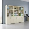 Vysoká skříň SimpleOffice 80 x 40 x 180 cm, dub světlý / šedá