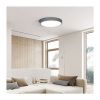 LED stropní světlo s dálkovým ovládáním Grey nastavitelné - průměr 38 cm, šedá