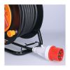 Prodlužovací kabel na bubnu 2x 230V + 400V pro venkovní využití - 25m, černá