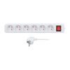Prodlužovací kabel 6Z - 3m, vypínač, 3x1,5, bílá