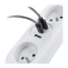 Prodlužovací kabel 2Z + 2x USB A + USB C - 1,5m, 3x1,0, bílá