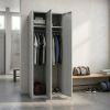 15159 kovova satni skrinka 60 x 50 x 180 cm otocny zamek svetle seda ral 7035