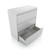 4806 2 dvourada kovova kartoteka a4 3 zasuvky 90 x 45 x 102 cm cylindricky zamek seda ral 7035
